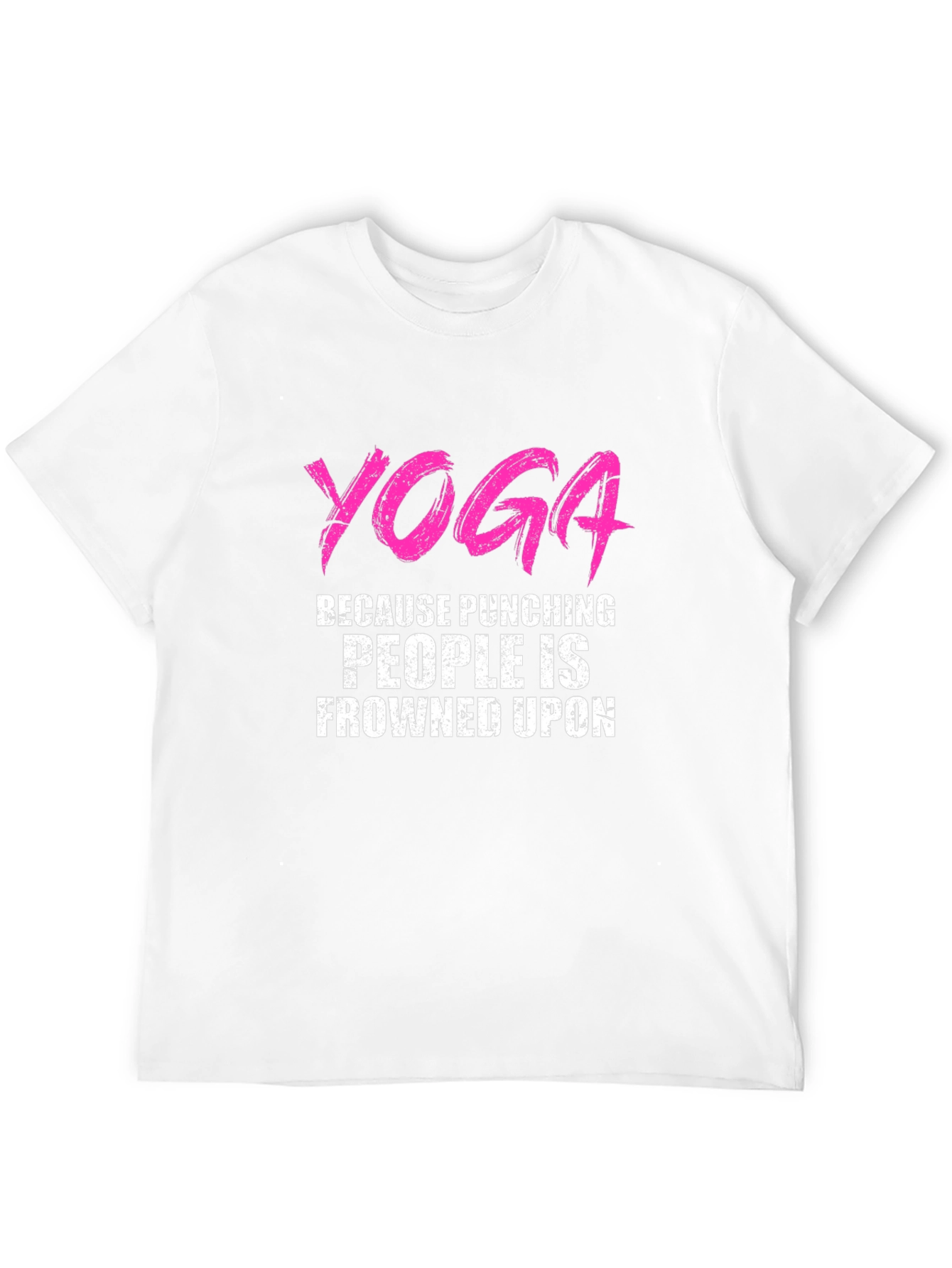 Yoga Punching People Frowned Upon Black T-Shirt