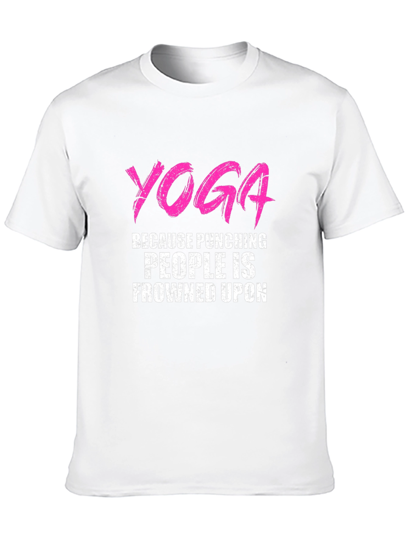 Yoga Punching People Frowned Upon Black T-Shirt