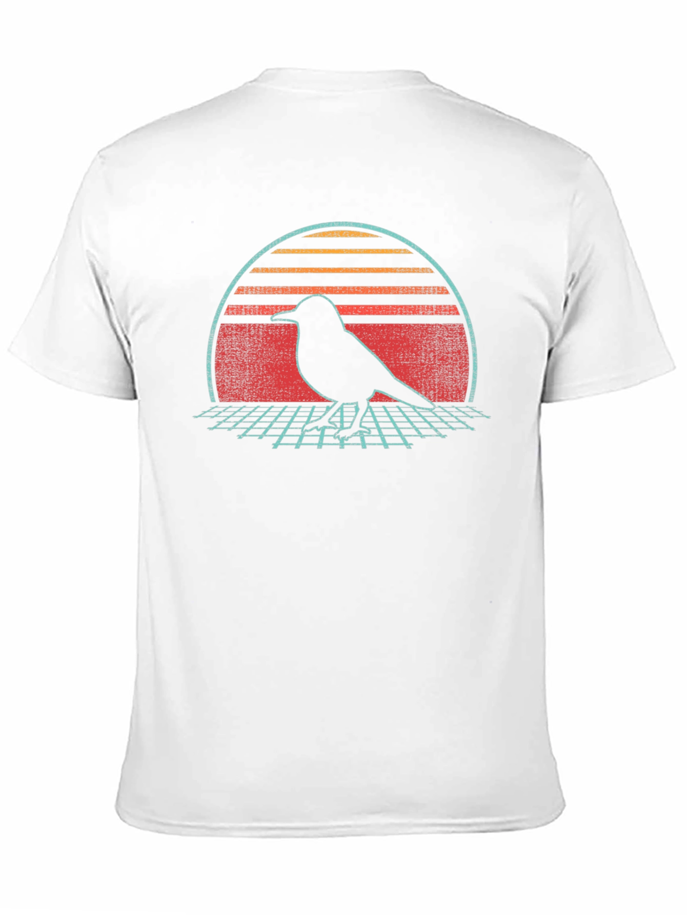 Retro Bird Silhouette Graphic Tee - Black