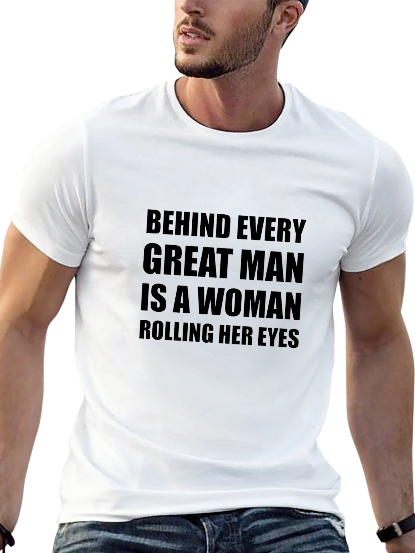 Humorous Slogan Graphic Black Tee