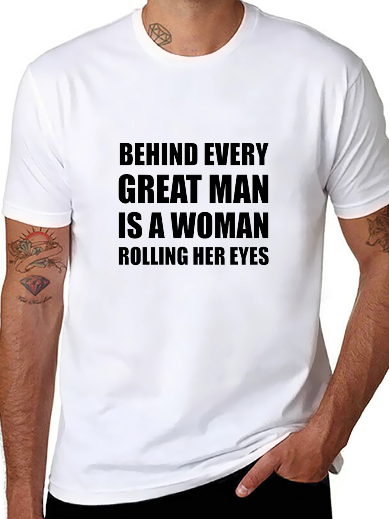 Humorous Slogan Graphic Black Tee