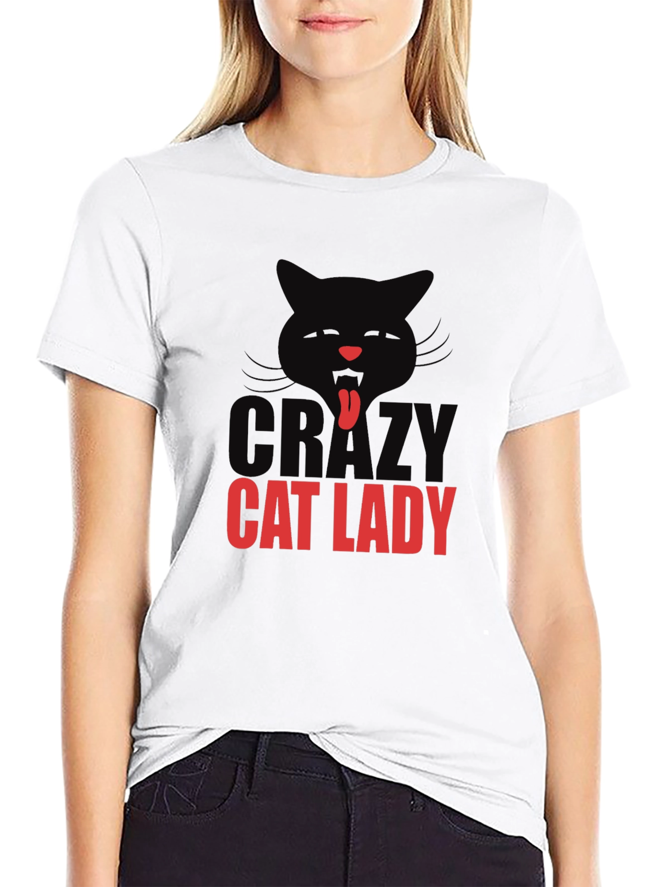 Crazy Cat Lady T-Shirt - Black Cotton Tee
