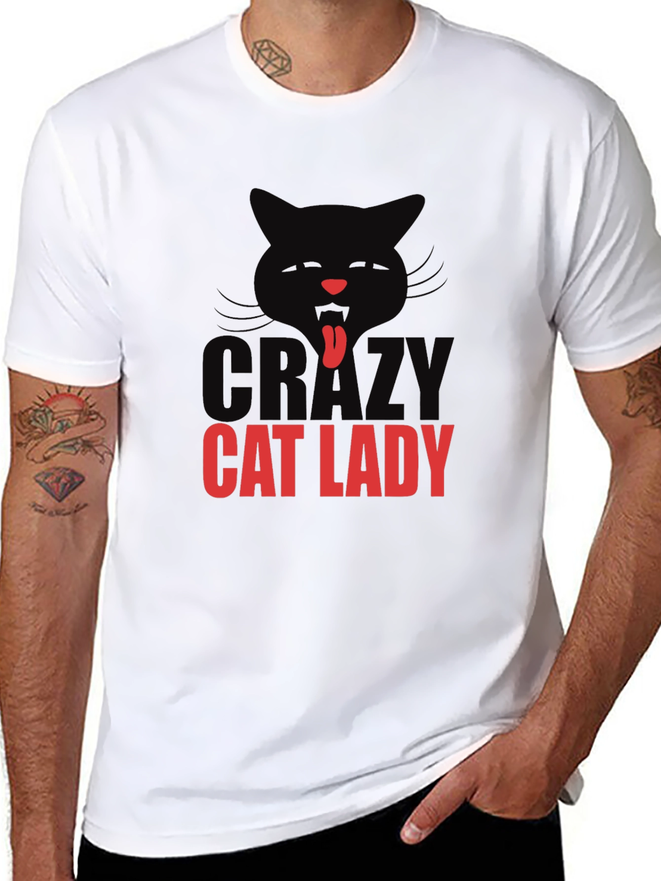 Crazy Cat Lady T-Shirt - Black Cotton Tee