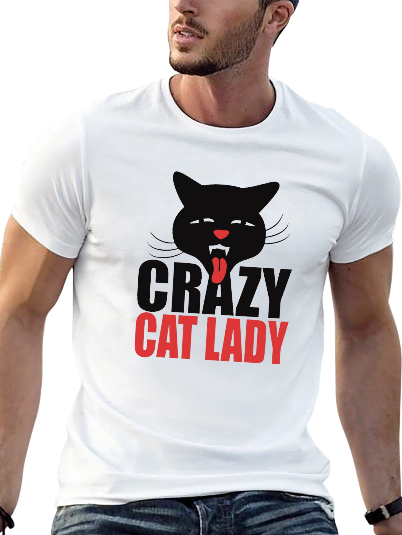 Crazy Cat Lady T-Shirt - Black Cotton Tee