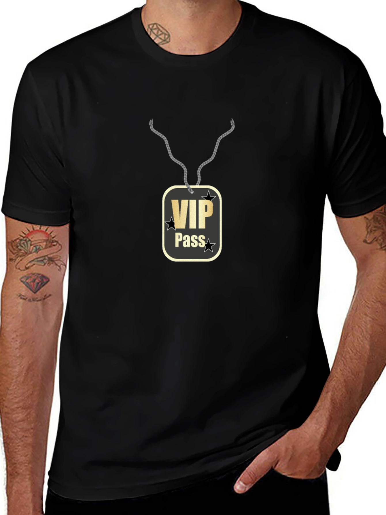 VIP Pass Graphic Black T-Shirt