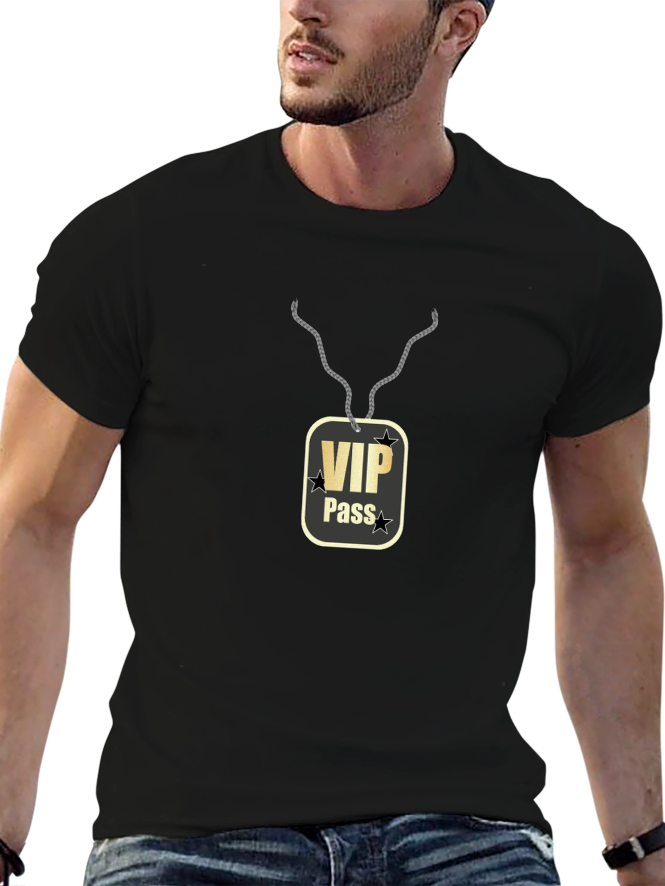 VIP Pass Graphic Black T-Shirt