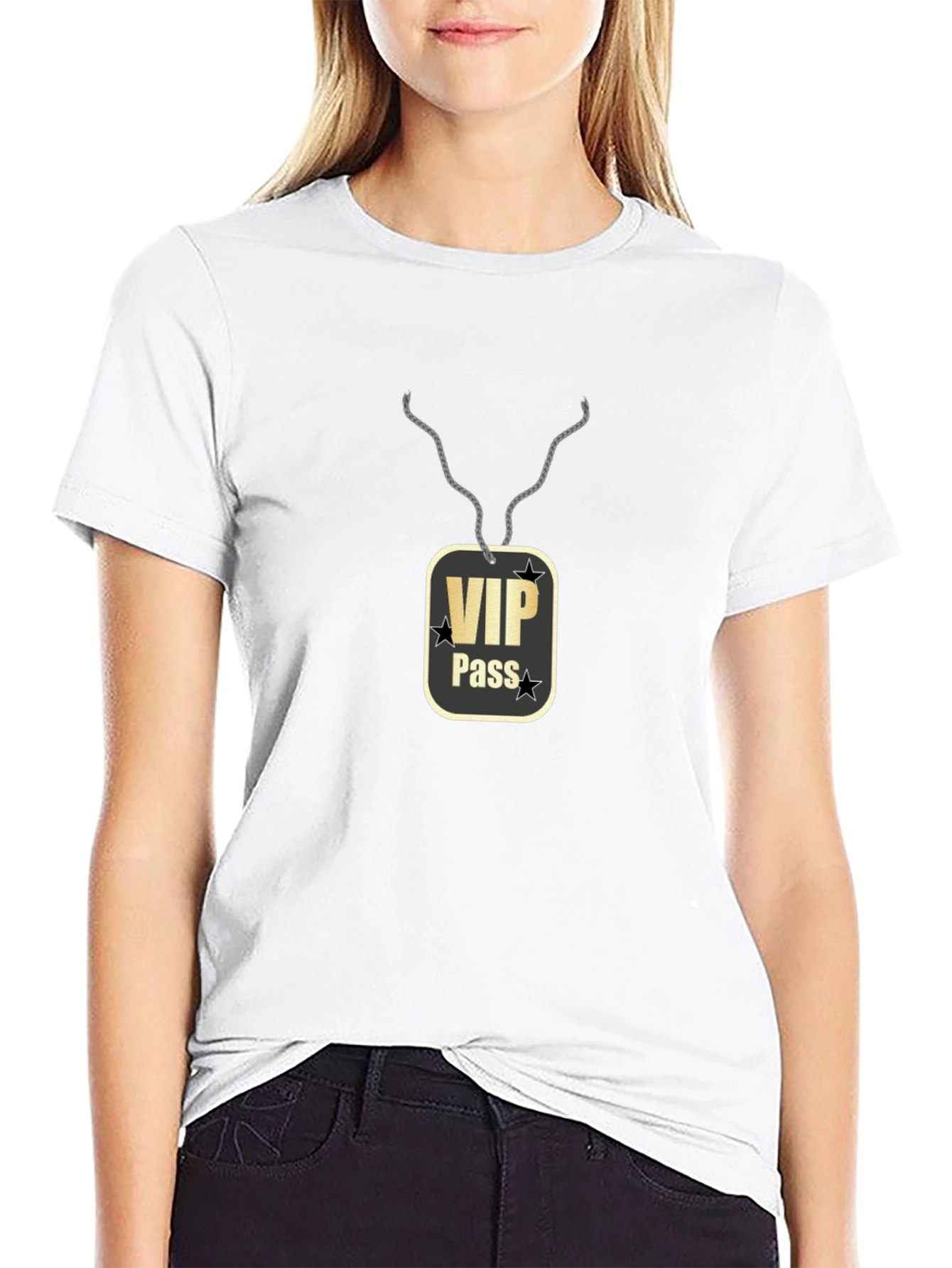VIP Pass Graphic Black T-Shirt