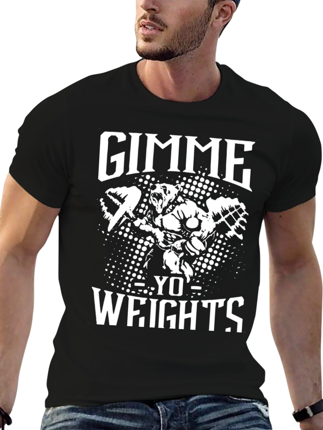 Gimme Yo Weights Bear Gym T-Shirt