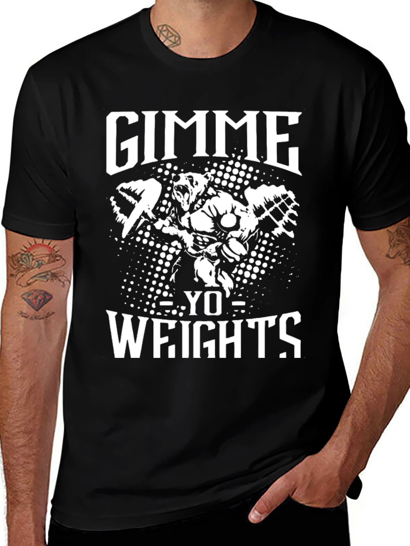 Gimme Yo Weights Bear Gym T-Shirt