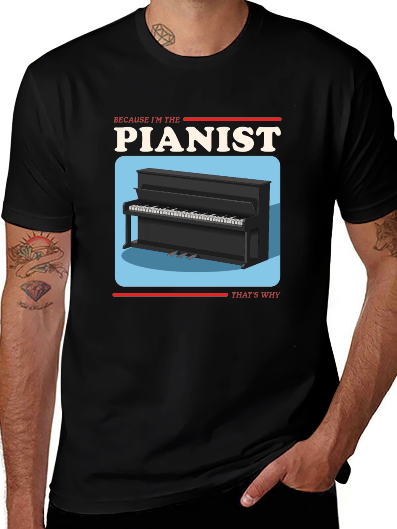 Pianist Graphic T-Shirt - Music Lover Tee