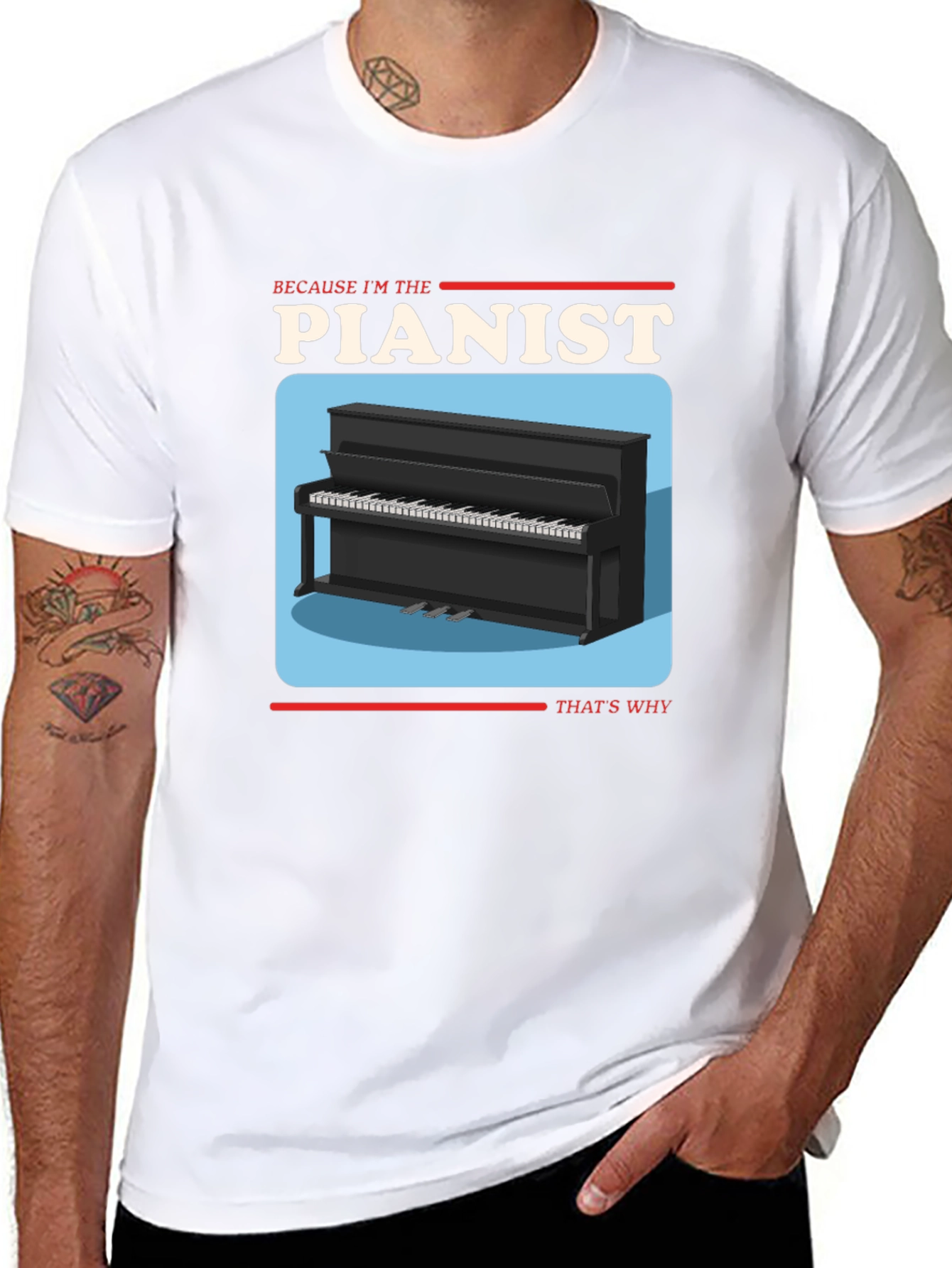 Pianist Graphic T-Shirt - Music Lover Tee