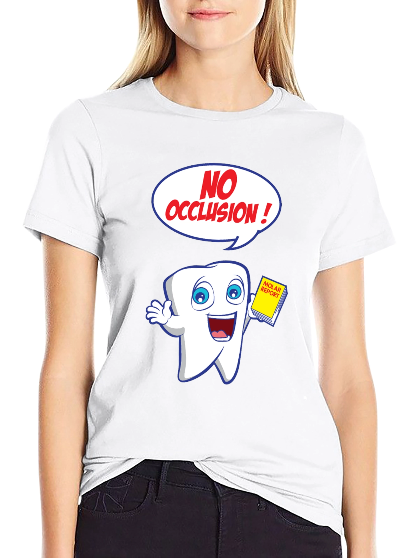 Funny Dental Cartoon T-Shirt - No Occlusion!