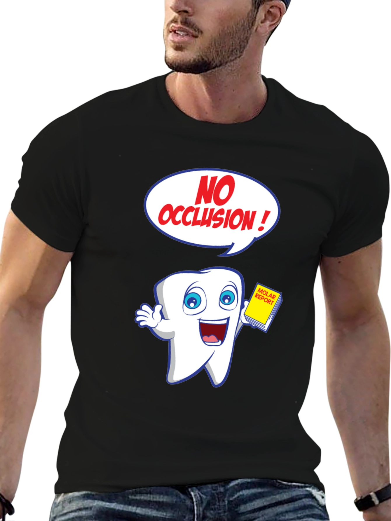 Funny Dental Cartoon T-Shirt - No Occlusion!