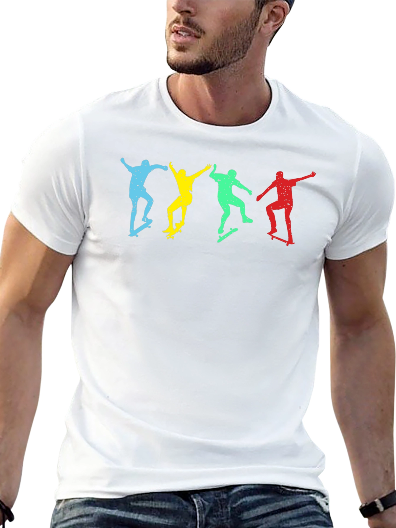 Skateboarder Silhouette Graphic T-Shirt